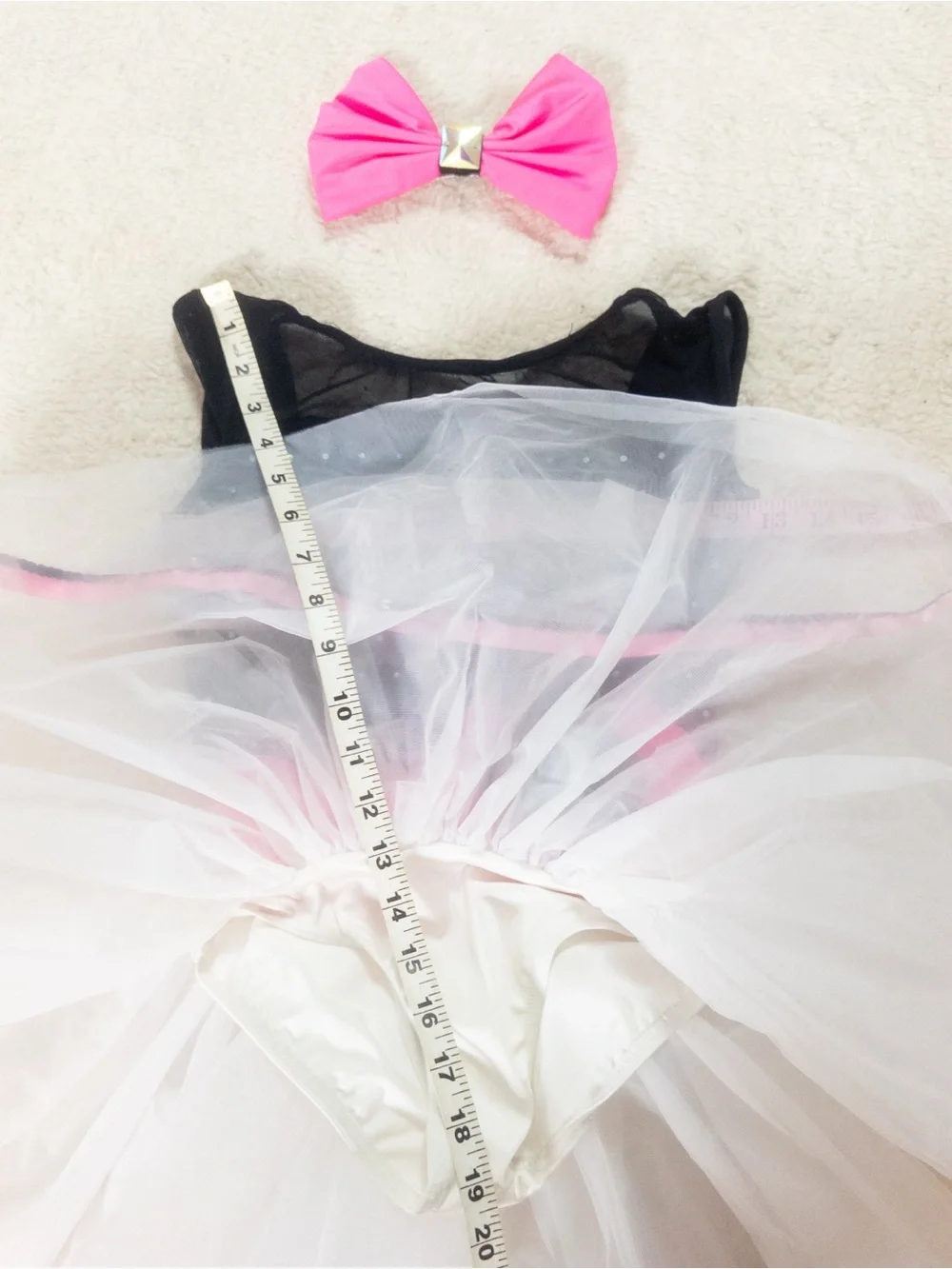 Weissman Dance Costume Girls Medium Black Pink Tutu Recital Outfit Bow